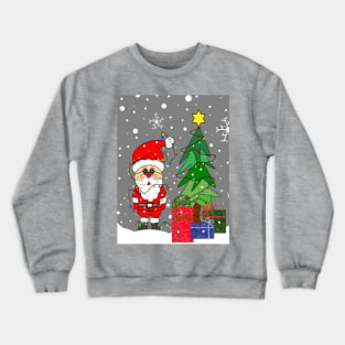 Merry Christmas Funny Santa Claus - Funny Santa Art Crewneck Sweatshirt